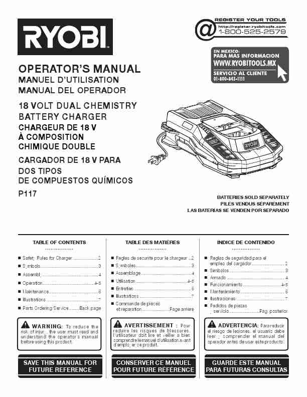Ryobi 18v Charger Manualpage_pdf